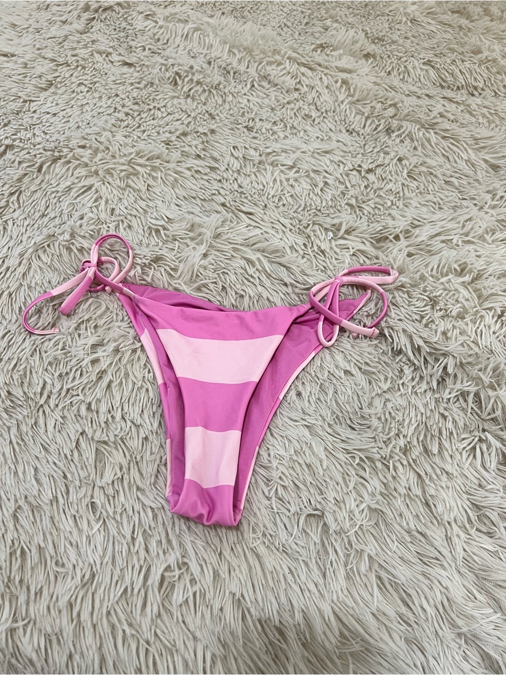 Women’s Pink Stripe Tie-Side Bikini Bottom